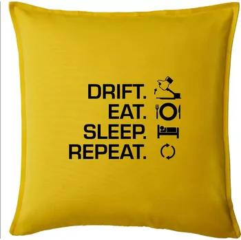 Polštář Drift Eat Sleep Repeat - Polštář 50x50 - 50x50 - Pouze potah ( Žlutá )