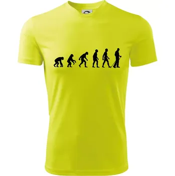 Chlapecké tričko Evoluce Nordic walking - Dětské triko sportovní (dresovina) - 158 cm/12 let ( Neonově žlutá )