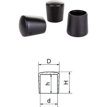 36x32mm, D-32mm,d-24.9mm,H-36mm,h-29.5mm, čierna,Vonkajšia plastová PVC,krytka guľatá