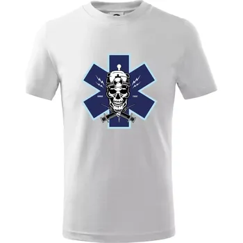 Lebka lékař - Tričko dětské bavlněné - 98 cm / 2 roky ( Bílá )