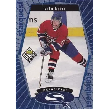 Karetní hra insert karta SAKU KOIVU 98-99 UD Choice Starquest Blue číslo SQ8
