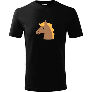 Černé dětské tričko s koníkem 4 - barva černá - velikost 10let