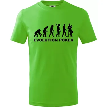 Chlapecké tričko Evolution poker - Tričko dětské bavlněné - 134 cm/8 let ( Apple Green )