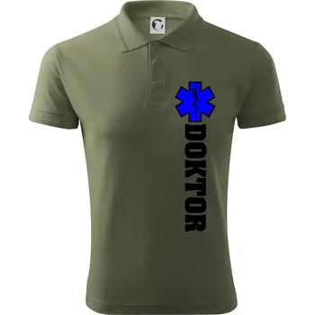 Pánská košile Hvězda života - doktor - Polokošile pánská Pique Polo 203 - M ( Khaki )