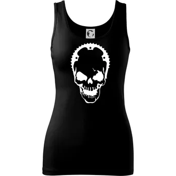 Dámské oblečení Rozeta lebka - Dámské tílko - S ( Černá )