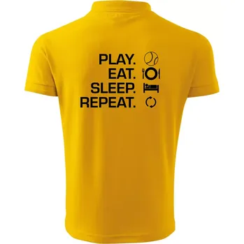 Pánská košile Play Eat Sleep Repeat tenis - Polokošile pánská Pique Polo 203 - S ( Žlutá )