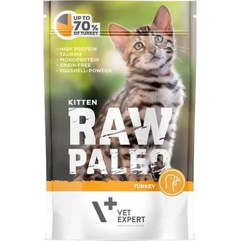 Krmivo pro kočku VETEXPERT RAW PALEO Kitten turkey 100 g krůtí kapsička pro koťata