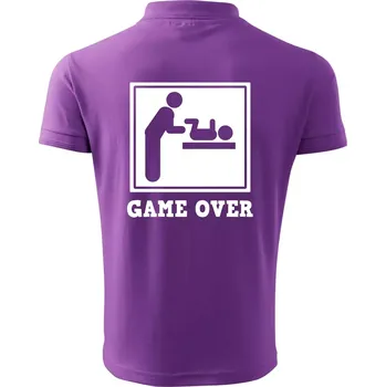 Pánská košile Game over miminko - Polokošile pánská Pique Polo 203 - L ( Fialová )