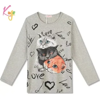 Dívčí tričko dlouhý rukáv Kugo FT1216 šedé