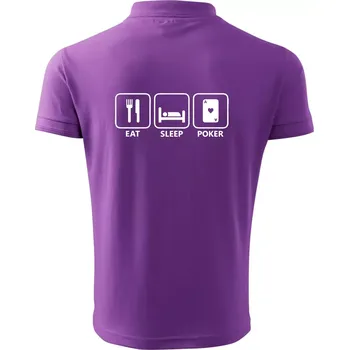 Pánská košile Eat sleep poker - Polokošile pánská Pique Polo 203 - 3XL ( Fialová )