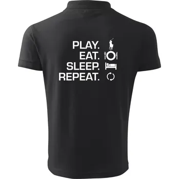 Pánská košile Play Eat Sleep Repeat polo - Polokošile pánská Pique Polo 203 - 2XL ( Dřevěné uhlí )