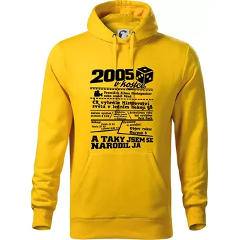 Pánská mikina 2005 v kostce - Mikina pánská Cape s kapucí - L ( Žlutá )