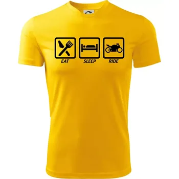 Chlapecké tričko Eat sleep ride - silnice - Dětské triko sportovní (dresovina) - 134 cm/8 let ( Žlutá )