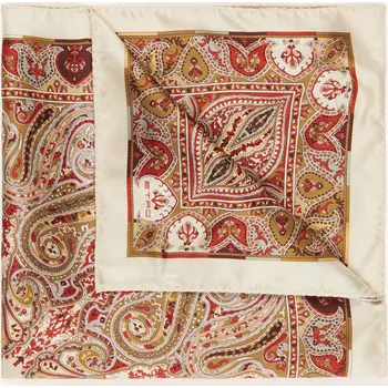 Kravata Etro Kapesníček Do Náprsní Kapsy Z Hedvábí, režná / červená