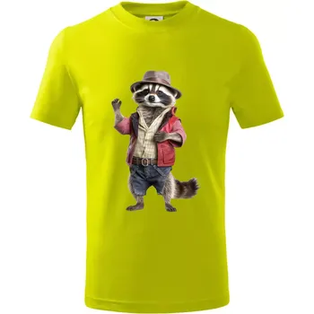 Chlapecké tričko Mýval v košili - Tričko dětské bavlněné - 98 cm / 2 roky ( Limetková )