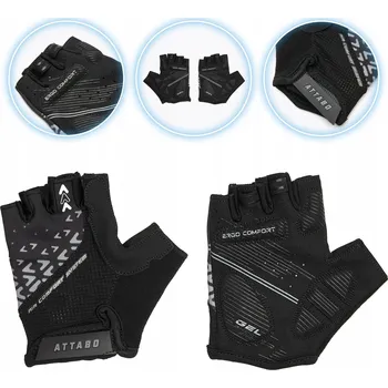 Cyklistické rukavice Dětské cyklistické rukavice ATTABO Vito JRB gelové, tlumící nárazy, černé, velikost M