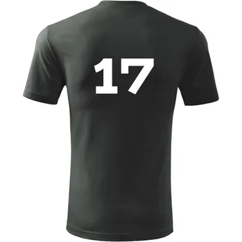 Grafitové tričko s číslem 17 - na fotbal - fotbalové tričko - barva antracit - velikost L