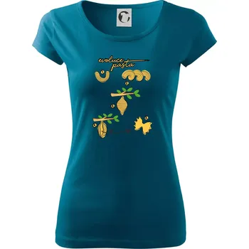 Dámské tričko Evoluce pasta - Dámské triko Pure - L ( Petrolejová )
