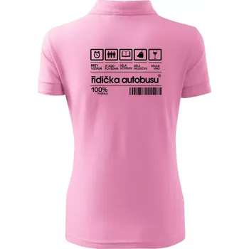 Čárový kód řidička autobusu - Polokošile dámská Pique Polo - 3XL ( Růžová )