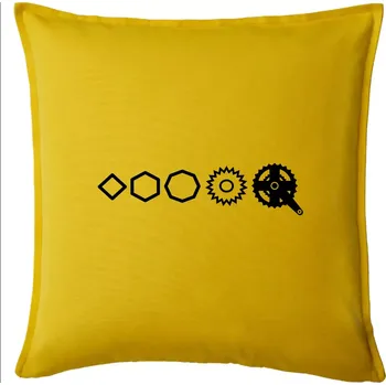 Polštář Evoluce pedály - Polštář 50x50 - 50x50 - Pouze potah ( Žlutá )