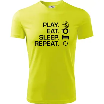 Play Eat Sleep Repeat házená - Dětské triko sportovní (dresovina) - 146 cm/10 let ( Neonově žlutá )