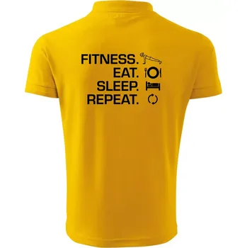 Pánská košile Fitness Eat Sleep Repeat - Polokošile pánská Pique Polo 203 - 4XL ( Žlutá )