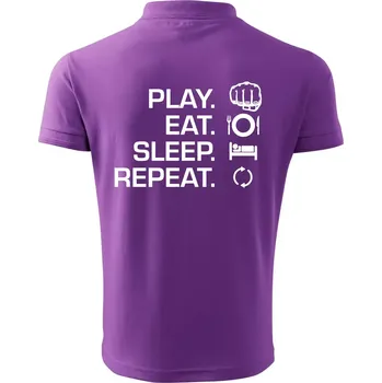 Pánská košile MMA eat sleep repeat - Polokošile pánská Pique Polo 203 - XL ( Fialová )