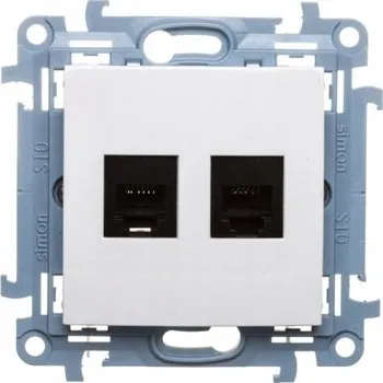 Elektrická zásuvka Simon 10 Dvojitá telefonní zásuvka RJ12 bílá