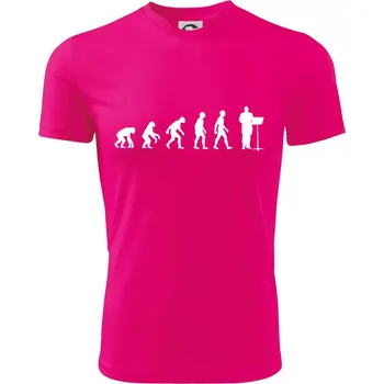 Chlapecké tričko Evoluce sbormistr zepředu - Dětské triko sportovní (dresovina) - 146 cm/10 let ( Neon Pink )