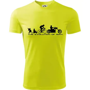 Chlapecké tričko Evolution of man (Chopper) - Dětské triko sportovní (dresovina) - 122 cm/6 let ( Neonově žlutá )