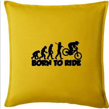 Polštář Evoluce Born to ride - Polštář 50x50 - 50x50 - Pouze potah ( Žlutá )