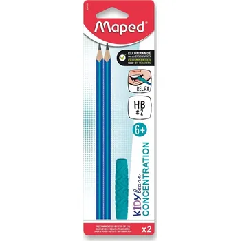Grafitová tužka MAPED Kidy Learn Concentration 2ks + 1ks kousací koncovka 166662