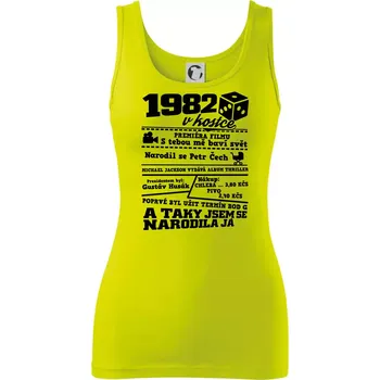 Dámské tričko 1982 v kostce - Dámské tílko - XL ( Limetková )