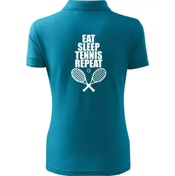 Eat sleep tennis - Polokošile dámská Pique Polo - S ( Tmavý tyrkys )