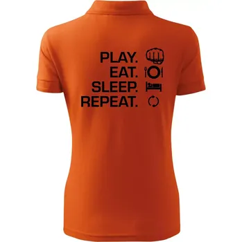 MMA eat sleep repeat - Polokošile dámská Pique Polo - S ( Oranžová )
