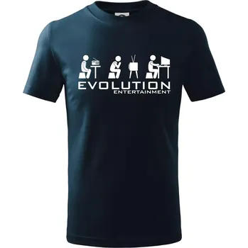 Evoluce zábavy - Tričko dětské bavlněné - 98 cm / 2 roky ( Námořní modrá (velmi tmavá - téměř černá) )