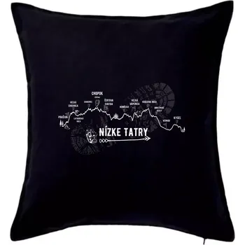 Polštář Profil kopca - Nízke Tatry - Polštář 50x50 - 50x50 - Pouze potah ( Černá )