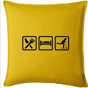 Polštář Eat sleep koloběh - koloběžka - Polštář 50x50 - 50x50 - Pouze potah ( Žlutá )
