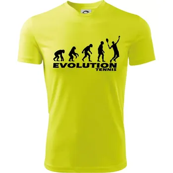 Chlapecké tričko Evoluce tenis kluk - Dětské triko sportovní (dresovina) - 122 cm/6 let ( Neonově žlutá )