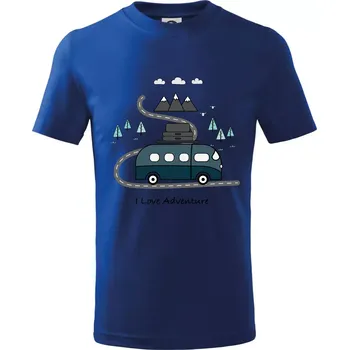 Cesta přírodou I love Adventure - Tričko dětské bavlněné - 98 cm / 2 roky ( Královská modrá )