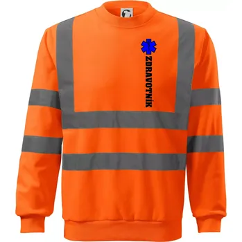 Pánská mikina Hvězda života - zdravotník - Reflexní mikina - M ( Neonově oranžová )