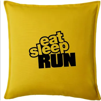 Polštář Eat sleep run velké - Polštář 50x50 - 50x50 - Pouze potah ( Žlutá )