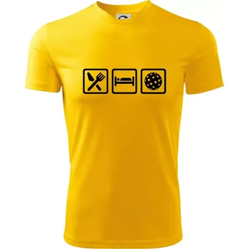 Chlapecké tričko Eat sleep florbal v řadě - Dětské triko sportovní (dresovina) - 134 cm/8 let ( Žlutá )