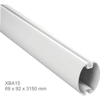 Pohon brány Hliníkové oválné rameno bílé 69 x 92 x 3150 mm pro M-BAR/L-BAR a WIDEL