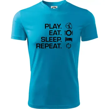 Play Eat Sleep Repeat házená - Dětské triko sportovní (dresovina) - 146 cm/10 let ( Světlý tyrkys )