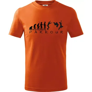 Chlapecké oblečení Parkour evoluce - Tričko dětské bavlněné - 104-110cm / 3-4 roky ( Oranžová )