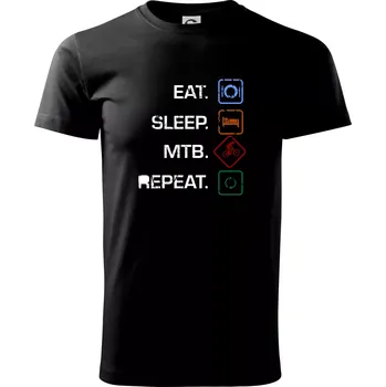 Pánské tričko Eat sleep MTB repeat - Klasické pánské triko vyšší gramáže - M ( Černá )