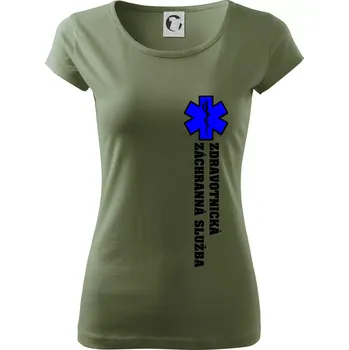 Dámské tričko Hvězda života - zdravotnická záchranná služba - Dámské triko Pure - 3XL ( Khaki )