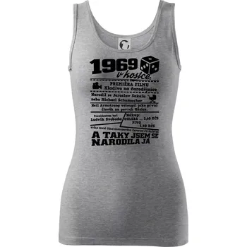 Dámské tričko 1969 v kostce - Dámské tílko - L ( Tmavě šedý melír )