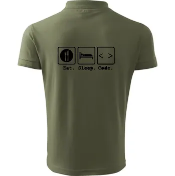 Pánská košile Eat sleep Code - Polokošile pánská Pique Polo 203 - S ( Khaki )